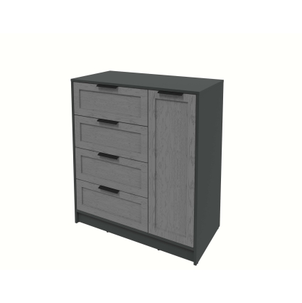 Тумба Тренд КТ-Т90 (Антрацит ЛДСП/ Дуб серый ЛМДФ) Ш900 В1020 Г451 Тумба Тренд КТ-Т90 (Антрацит ЛДСП/ Дуб серый ЛМДФ) Ш900 В1020 Г451